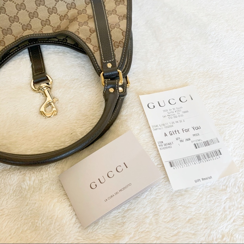 NWT Authentic Gucci Crystal GG Leather Borsa Hobo - Picture 8 of 8